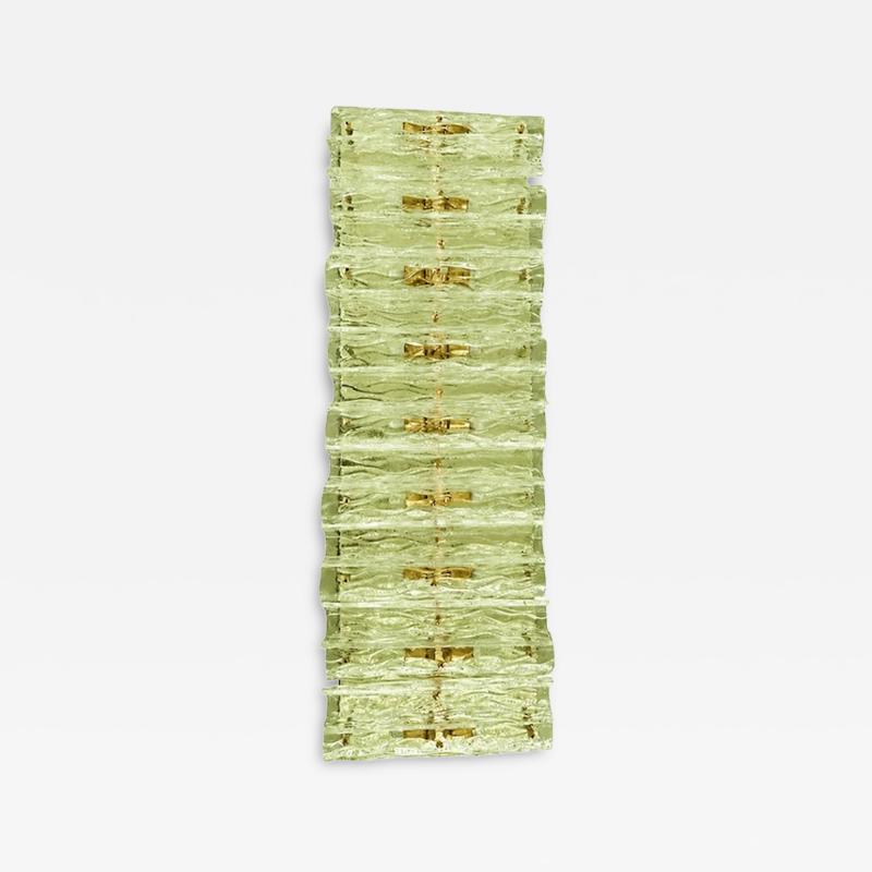 Green Italian Luxury Brass Wall Sconce Murano Glass or Flush Mount