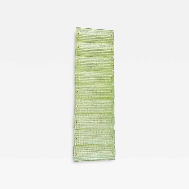 Green Italian Luxury Brass Wall Sconce in Diamanted Murano Glass and Flush Mount