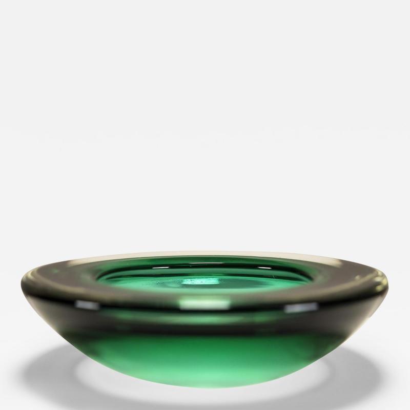 Green Murano Glass Bowl Italy 1950s