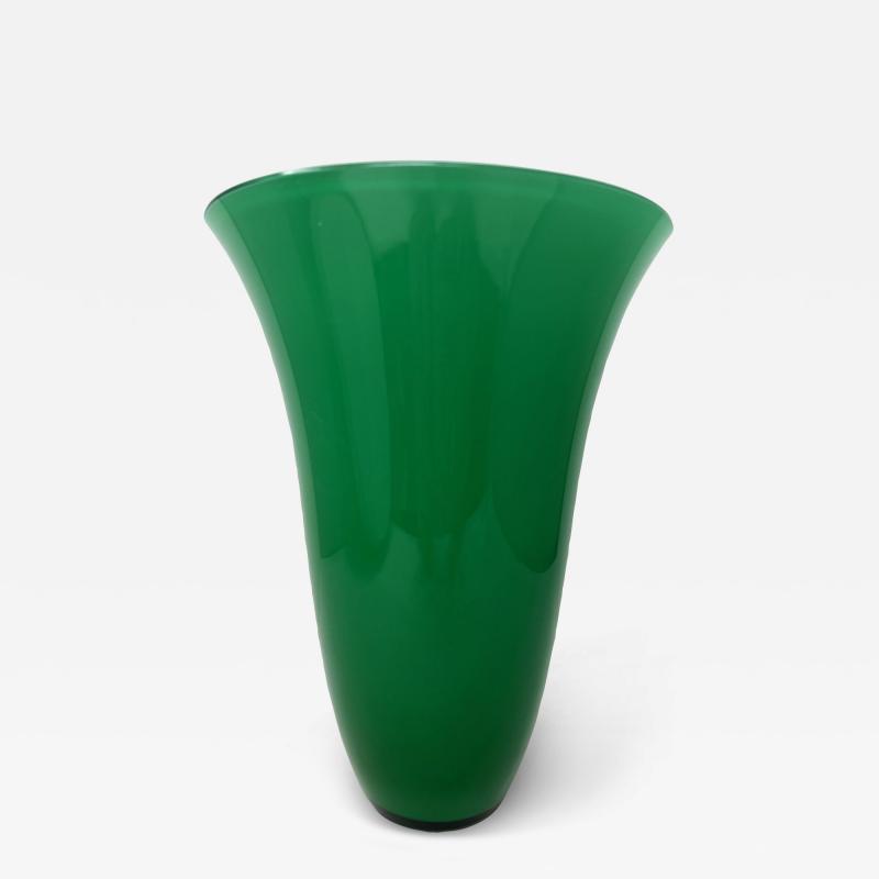 Green Murano Glass Vase by Mazzega