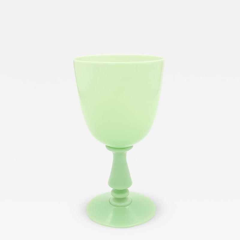 Green Opaline Glass Chalice France circa 1920