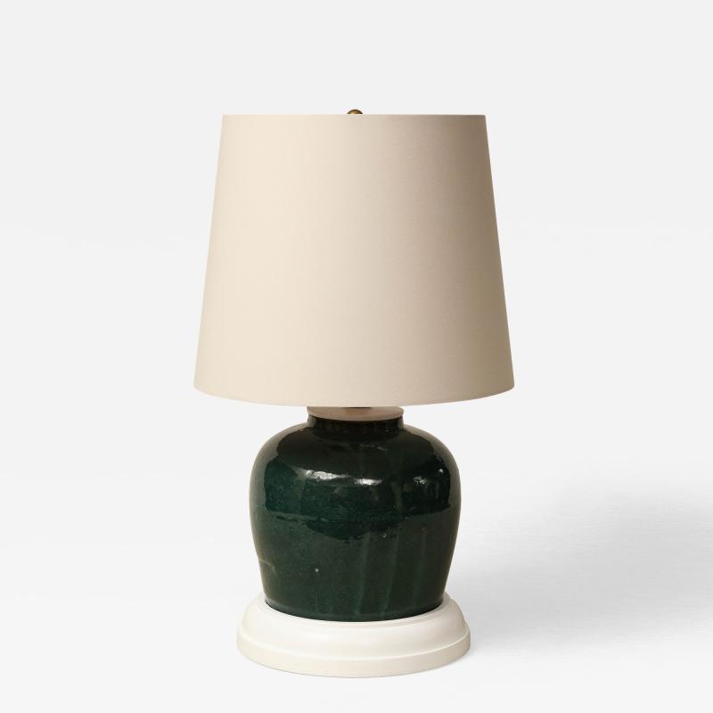 Green Stoneware Jar Table Lamp