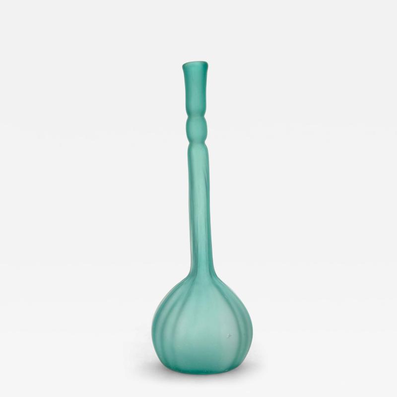 Green Tinted Glass Bud Vase
