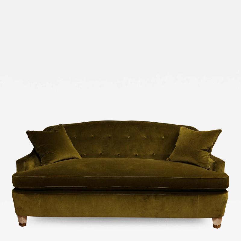 Green Velvet Settee