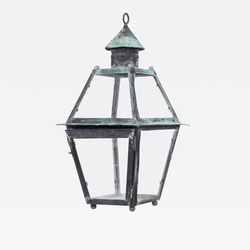 Green Verdigris French Copper Lantern