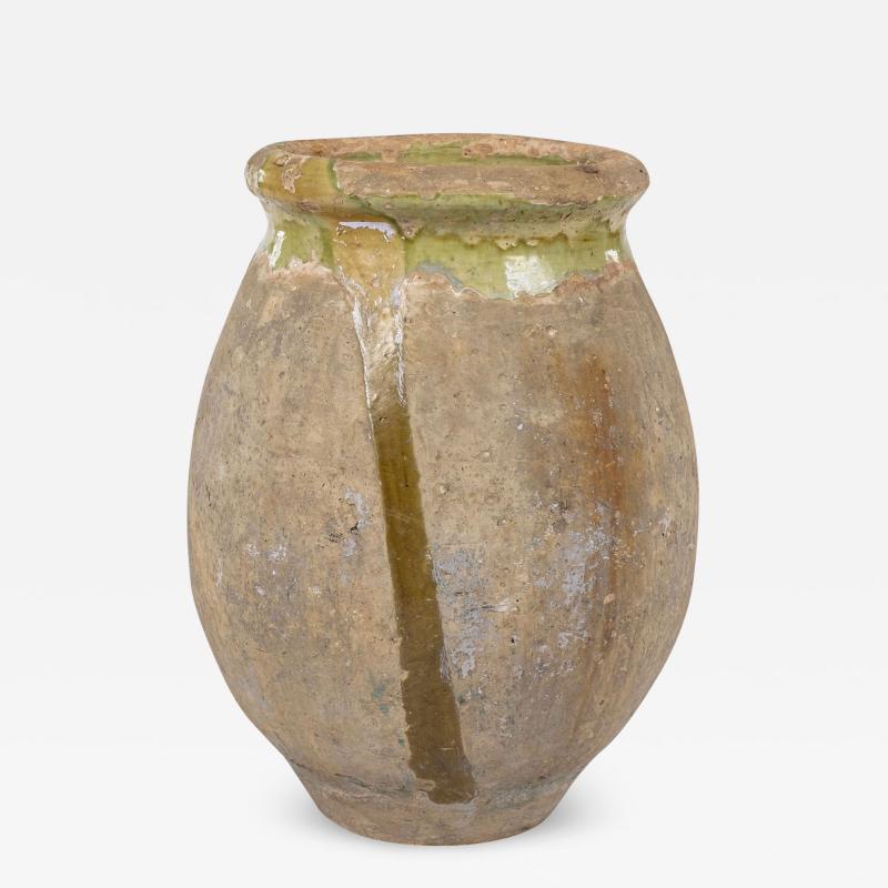 Green and Yellow Glazed Small Biot Jar