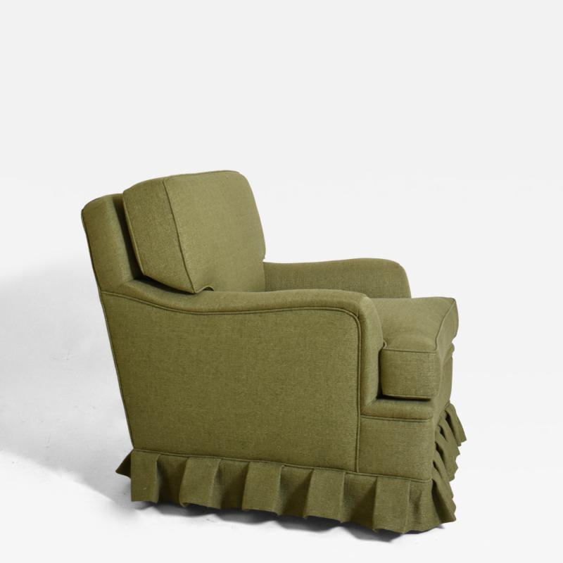 Green fabric fringe armchair 1960s 