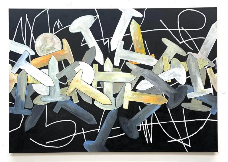 Greg Ludlow Greg Ludlow Chalkboard Series Forecast Acrylic on Canvas 2021