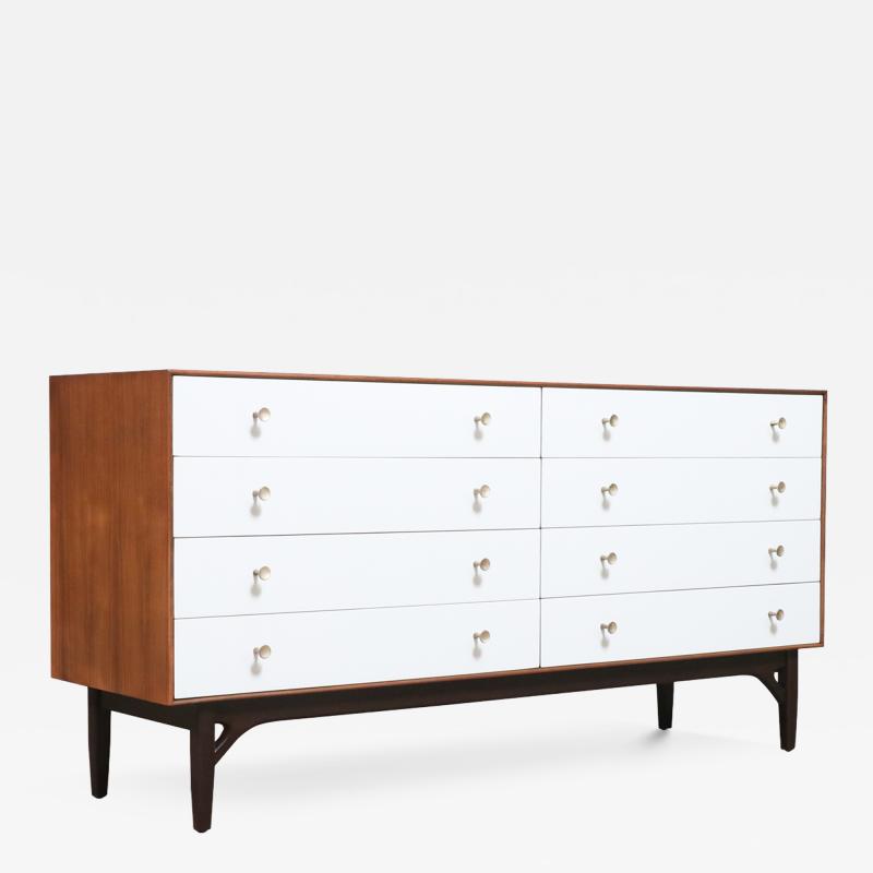 Greta Magnusson Grossman Greta M Grossman Two Tone Lacquered Walnut Dresser for Glenn of CA