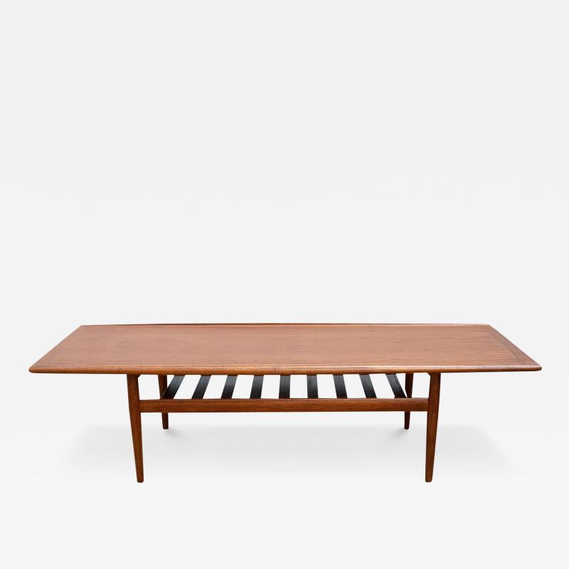 Grete Jalk Midcentury Danish Modern Teak Long Rectangular Cocktail Table by Grete Jalk