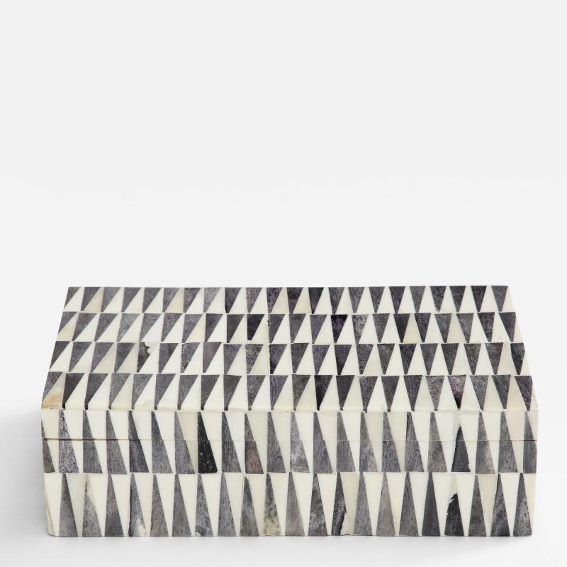 Grey Natural Triangle Pattern Bone Box