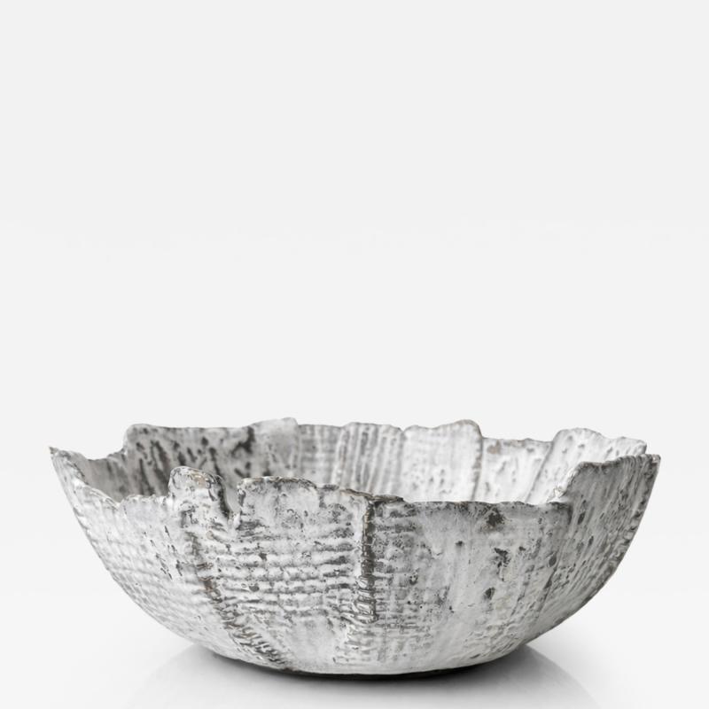 Grey and White Patterned and Textured Bowl by Aram C 