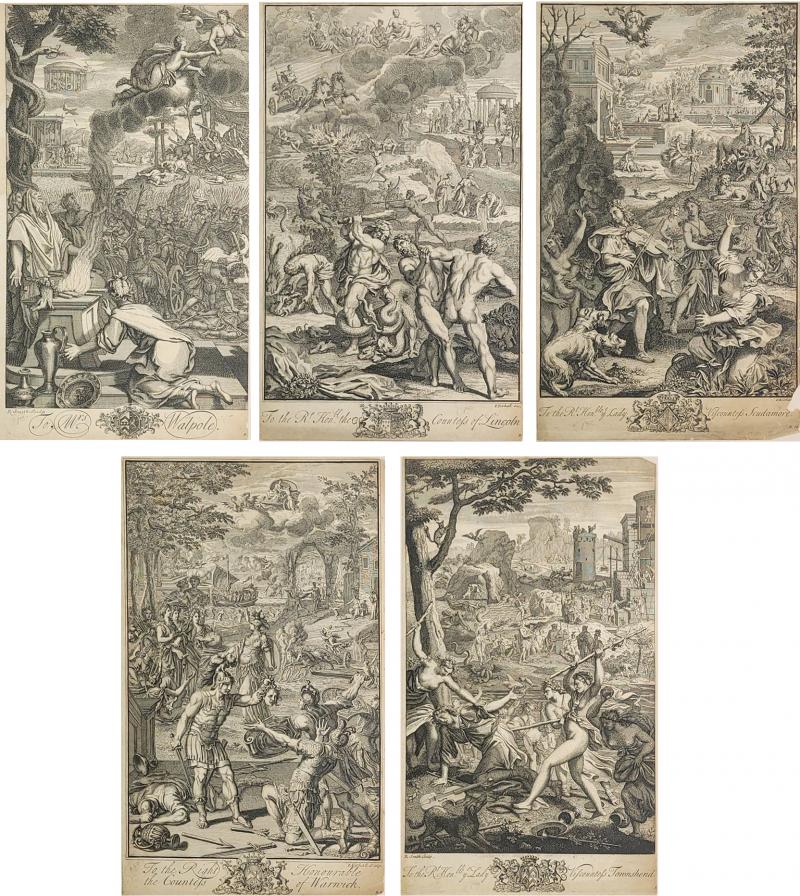 Group of Five Engravings from Ovids Metamorphoses England 1717