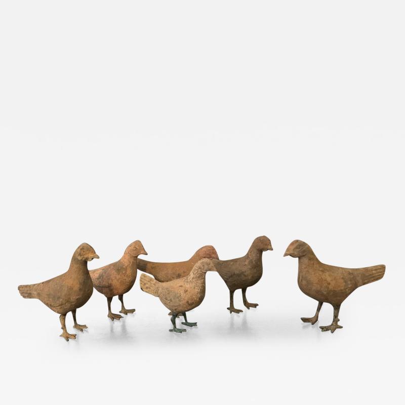 Group of six Han Dynasty Chickens