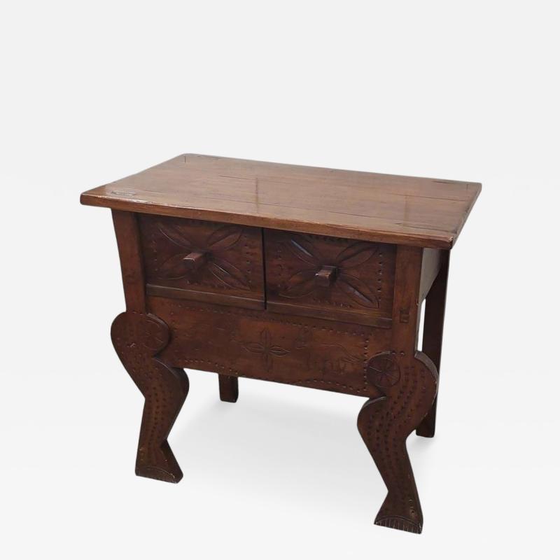 Guatemalan Nahuala Custom Carved Console or Side Table