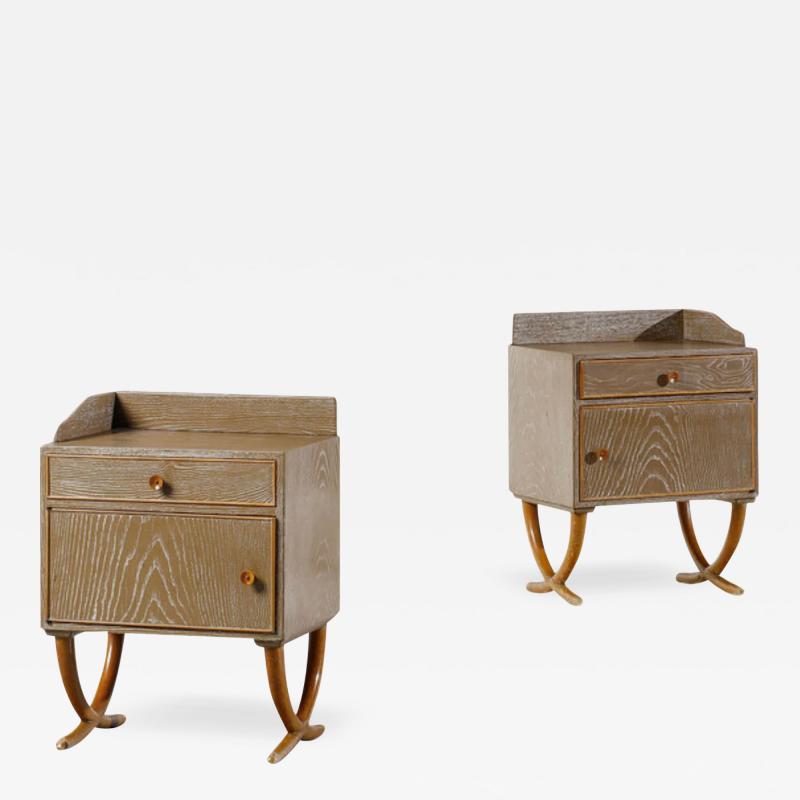 Guglielmo Pecorini Pair exceptional 1950s Guglielmo Pecorini bedside tables Italy