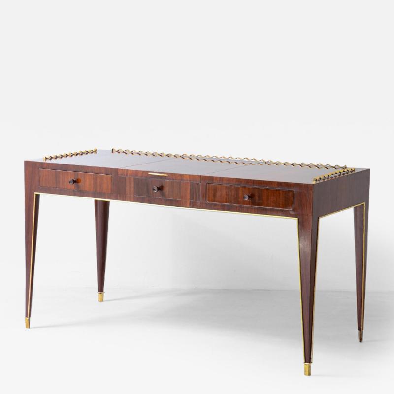 Guglielmo Ulrich Desk with brass profiles two small drawers and central compartment 