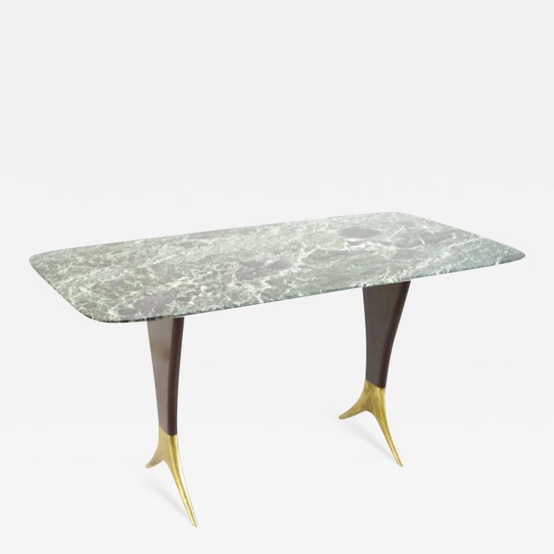 Guglielmo Ulrich Fine Guglielmo Ulrich coffee table verde alpi marble top brass feet 1940