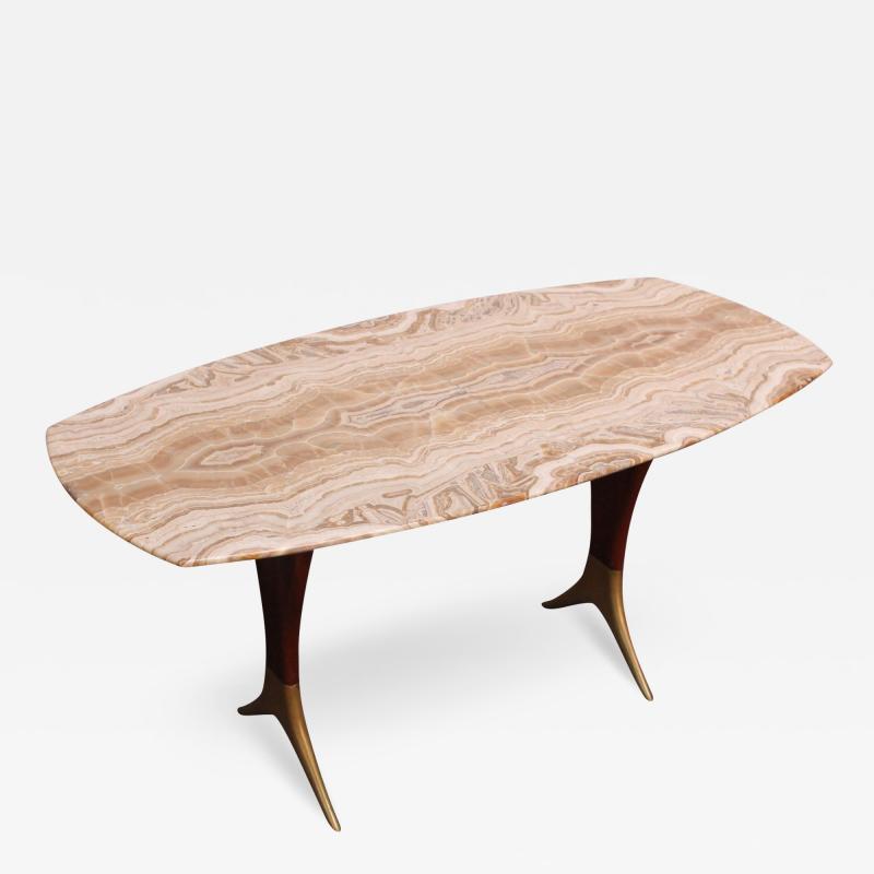 Guglielmo Ulrich Italian Modernist Marble and Walnut Coffee Table by Guglielmo Ulrich