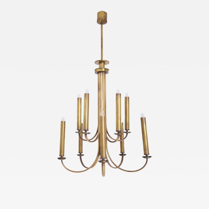 Guglielmo Ulrich Mid Century Brass Chandelier by Ulrich Guglielmo