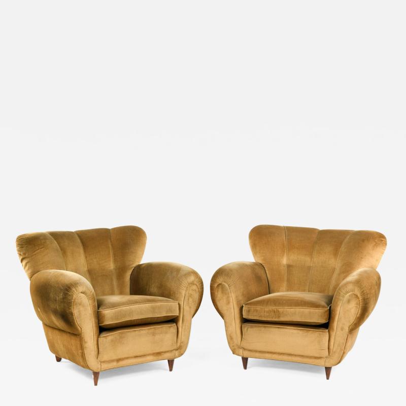 Guglielmo Ulrich Pair of 1940s Italian Lounge Chairs attr to Guglielmo Ulrich