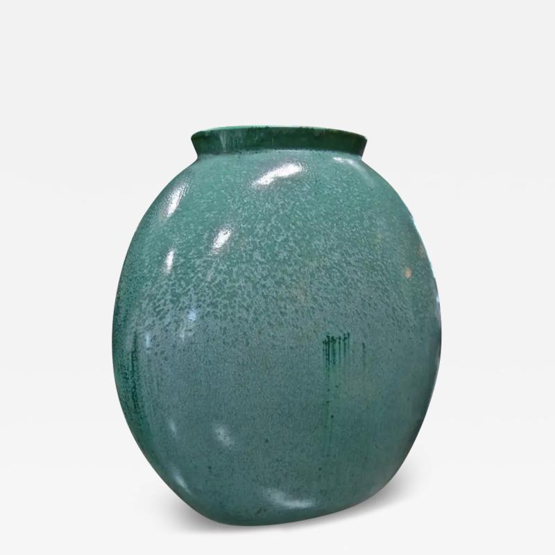 Guido Andloviz Teal Green Vase by Guido Andloviz