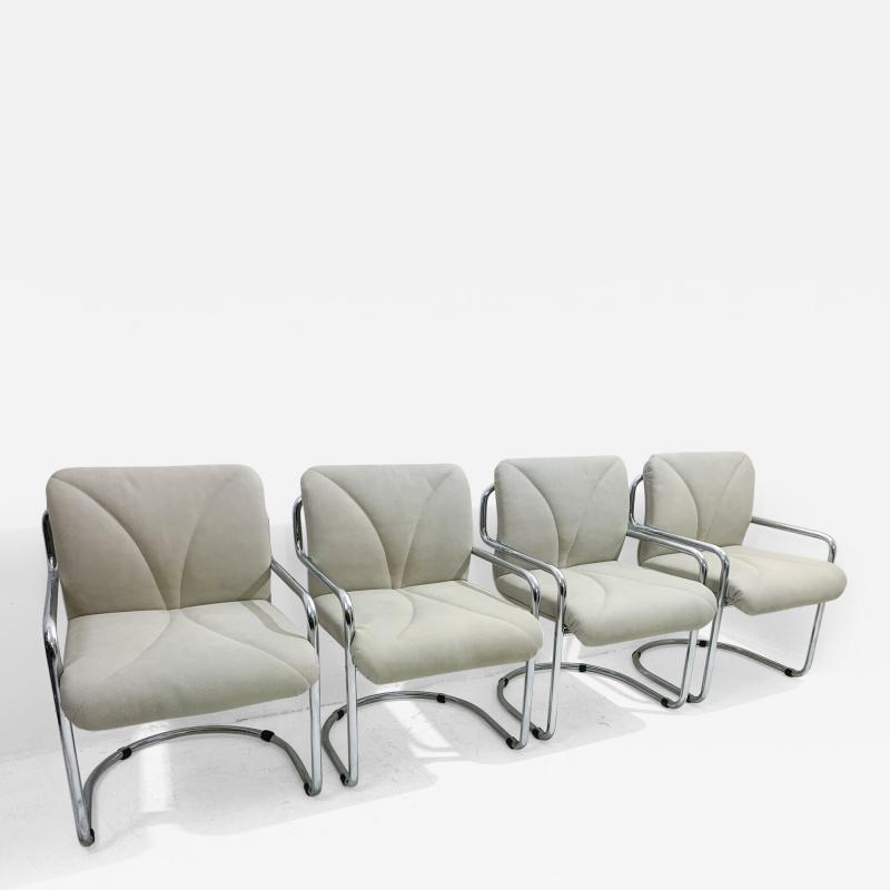 Guido Faleschini Set of 4 Mid Century Tubular Armchairs by Guido Faleschini
