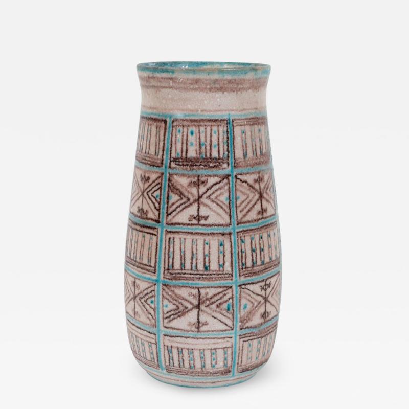 Guido Gambone Signed Guido Gambone Mid Century Modern Hand Painted Ceramic Vase