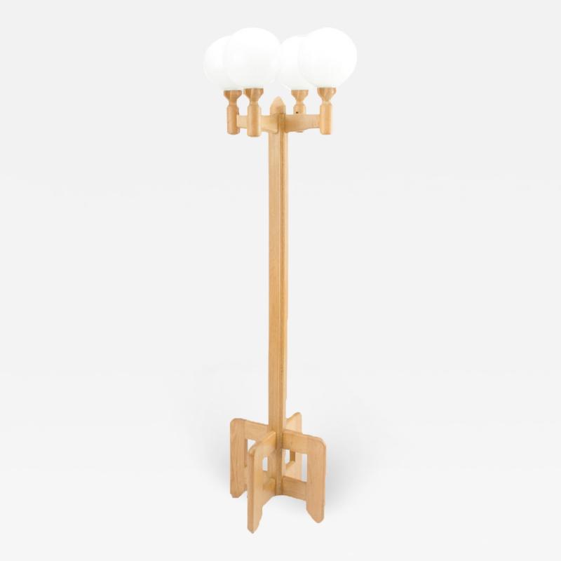 Guillerme et Chambron A French Guillerme et Chambron designed oak floor lamp circa 1960