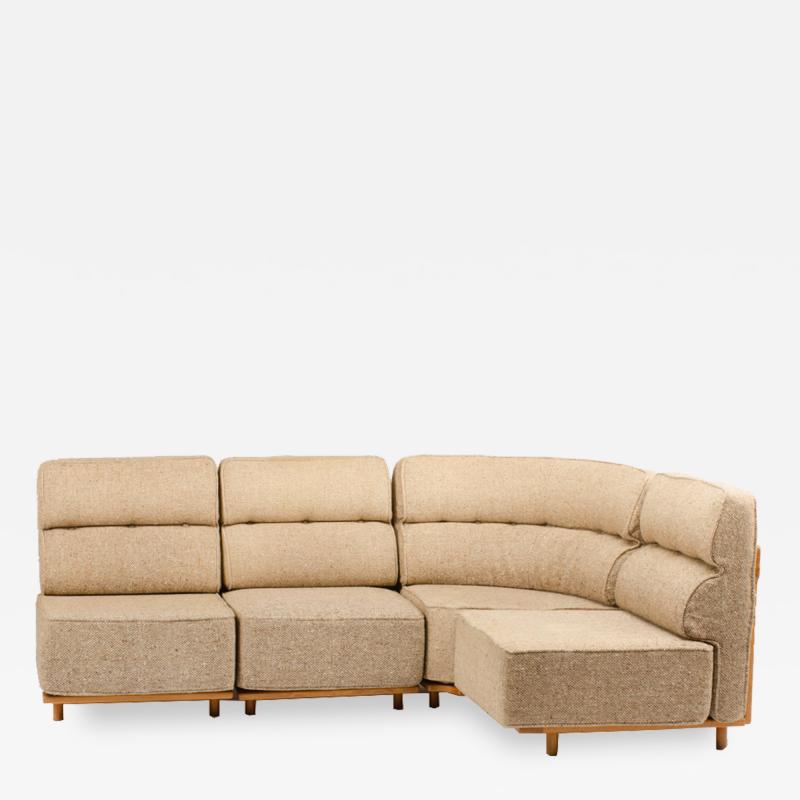 Guillerme et Chambron A four part sofa in solid oak by French designers Guillerme et Chambron