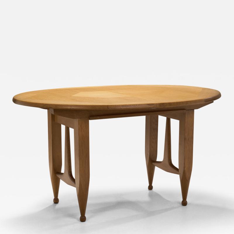 Guillerme et Chambron Extendable Wood and Veneer Dining Table by Guillerme et Chambron France 1960s