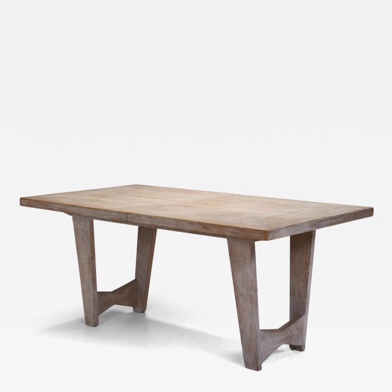 Guillerme et Chambron Guillerme et Chambron Limed Oak Dining Table France Mid 20th Century