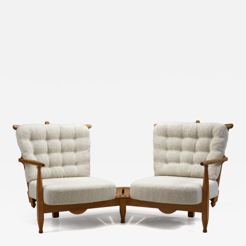 Guillerme et Chambron Guillerme et Chambron Settee with Connected Table for Votre Maison France 1950s