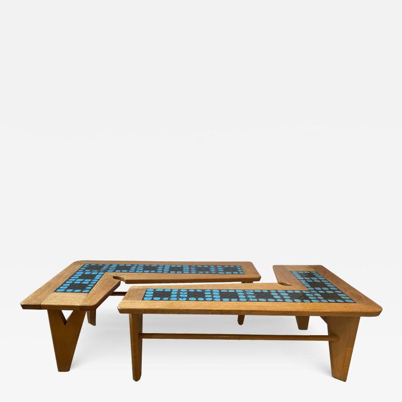 Guillerme et Chambron PAIR OF GUILLERME ET CHAMBRON L SHAPED COFFEE TABLES