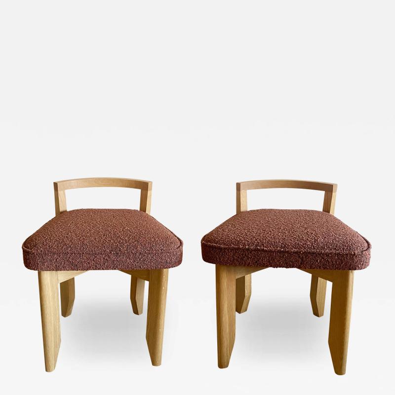 Guillerme et Chambron PAIR OF GUILLERME ET CHAMBRON LOW BACK STOOLS