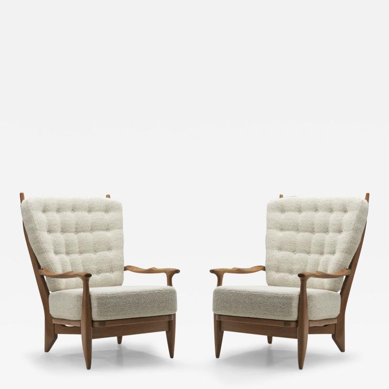 Guillerme et Chambron Pair of Edouard Lounge Chairs by Guillerme et Chambron France 1960s