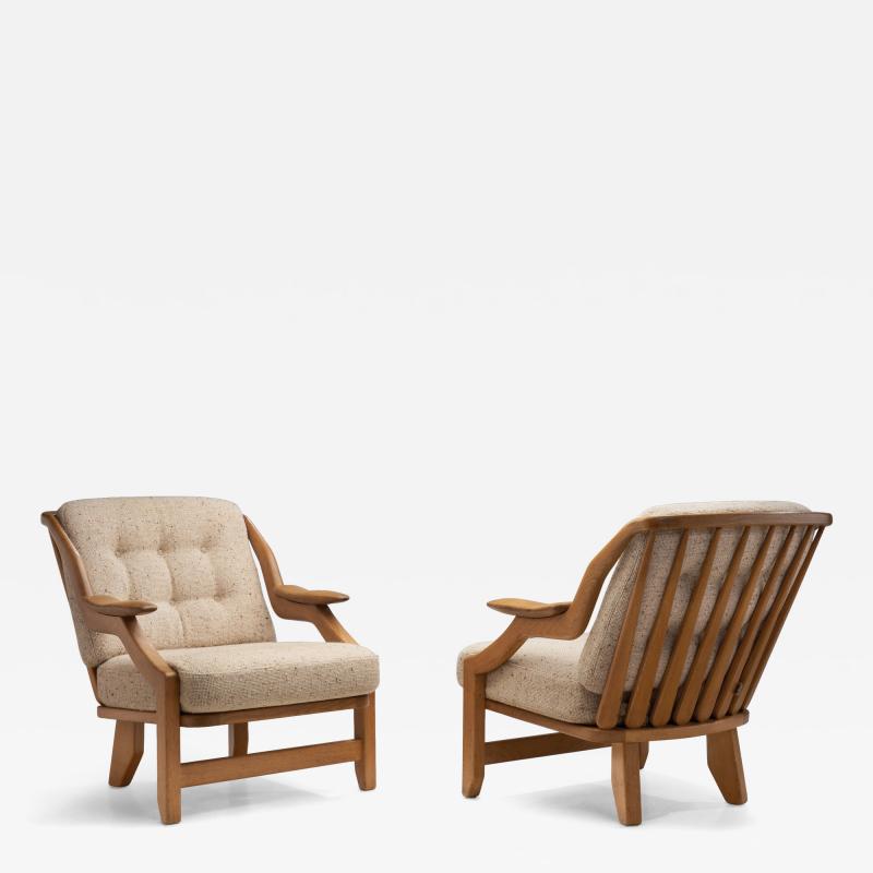 Guillerme et Chambron Pair of Gr goire Lounge Chairs by Guillerme et Chambron France 1960s