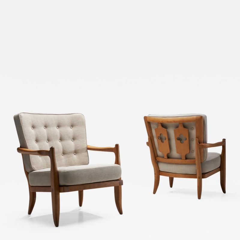 Guillerme et Chambron Pair of Jose Armchairs by Guillerme et Chambron France 1950s