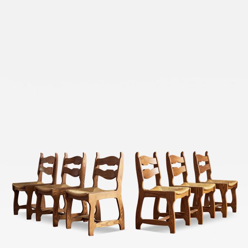 Guillerme et Chambron Set of 6 Guillerme et Chambron attributed Dining Chairs