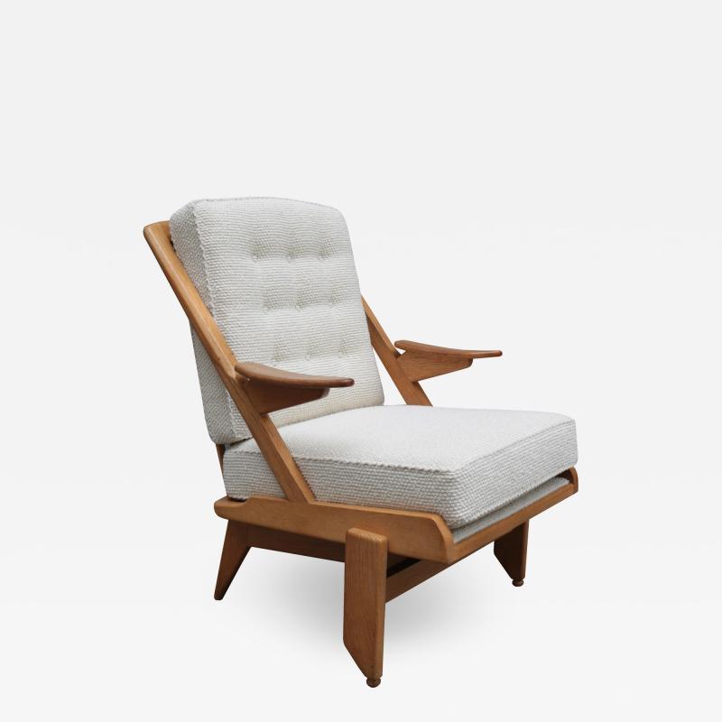 Guillerme et Chambron Single oak armchair by Guillerme et Chambron