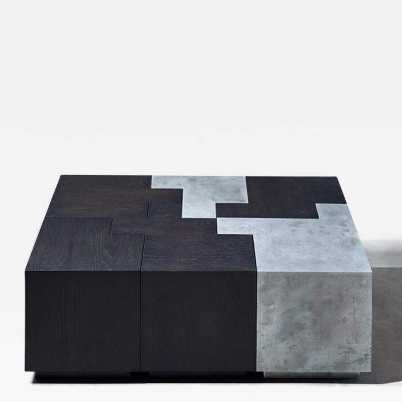 Gulla Jonsdottir Zinc and Blackened Oak Puzzle Table 2023