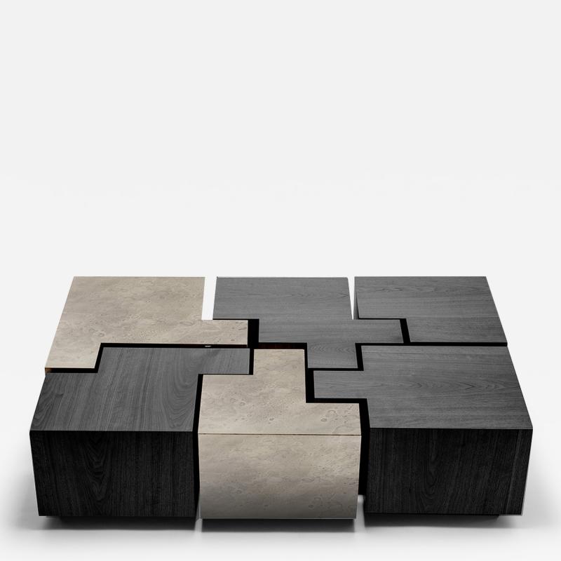 Gulla Jonsdottir Zinc and Blackened Oak Puzzle Table