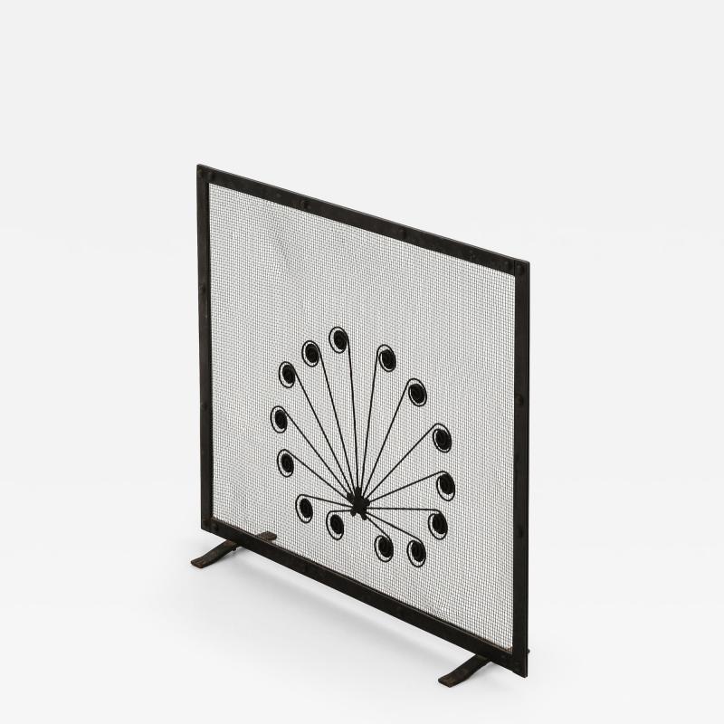 Gunnar Ander Fire Screen in Metal by Gunnar Ander 1960s