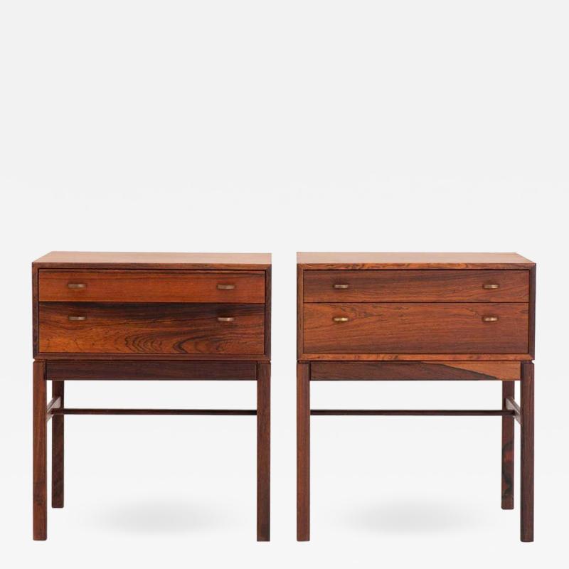 Gunnar Myrstrand Sven Engstr m Scandinavian Midcentury Bedside Tables in Rosewood Model Casino 1960s