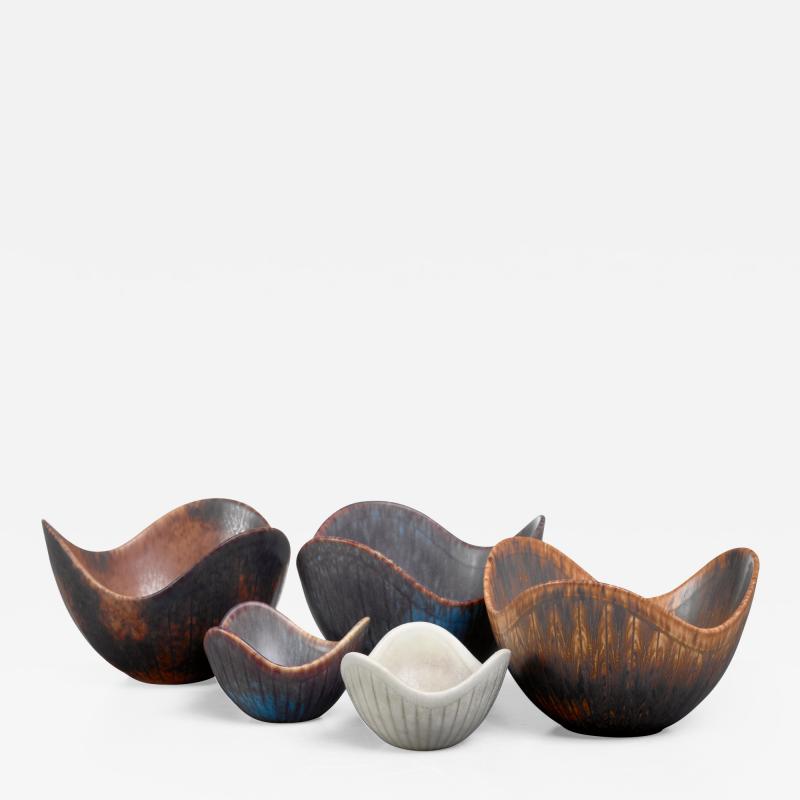 Gunnar Nylund Gunnar Nylund set of five ceramic bowls Sweden