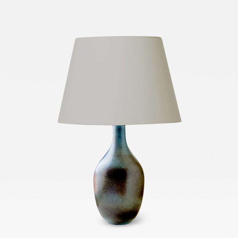 Gunnar Nylund Mid Century Modern Silhouetted Lamp in Blues and Grays by Gunnar Nylund