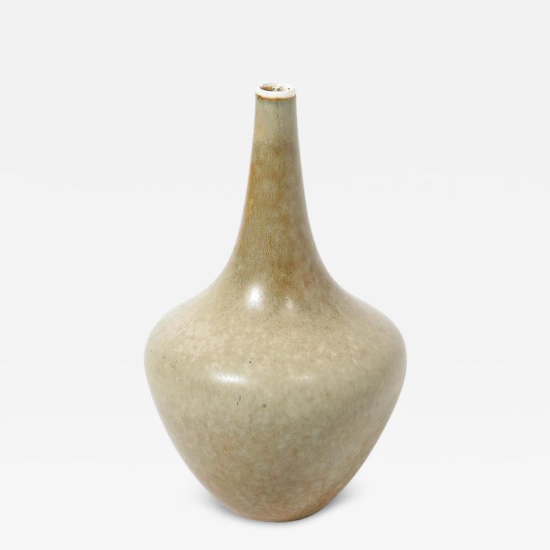 Gunnar Nylund Mid Century Modernist Taupe Glazed Ceramic Vase By Gunnar Nylund for Rorstrand