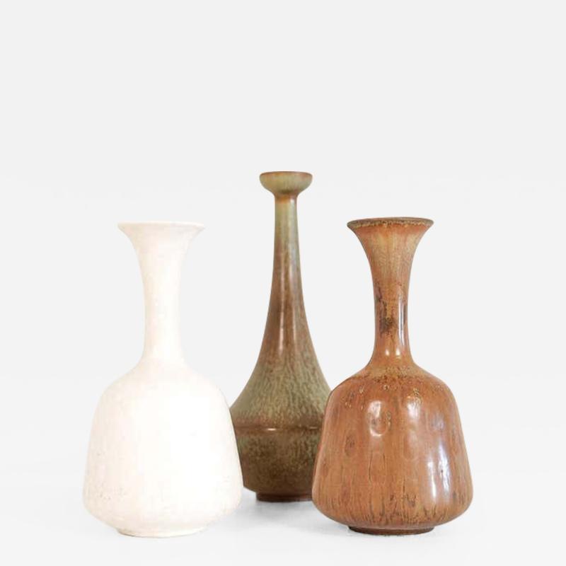 Gunnar Nylund Midcentury Set of 3 Ceramic Vases R rstrand Gunnar Nylund Sweden 1950s