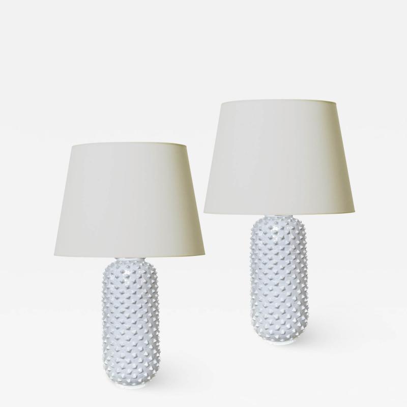 Gunnar Nylund Pair of Mod Spiked Table Lamps by Gunnar Nylund for Rorstrand