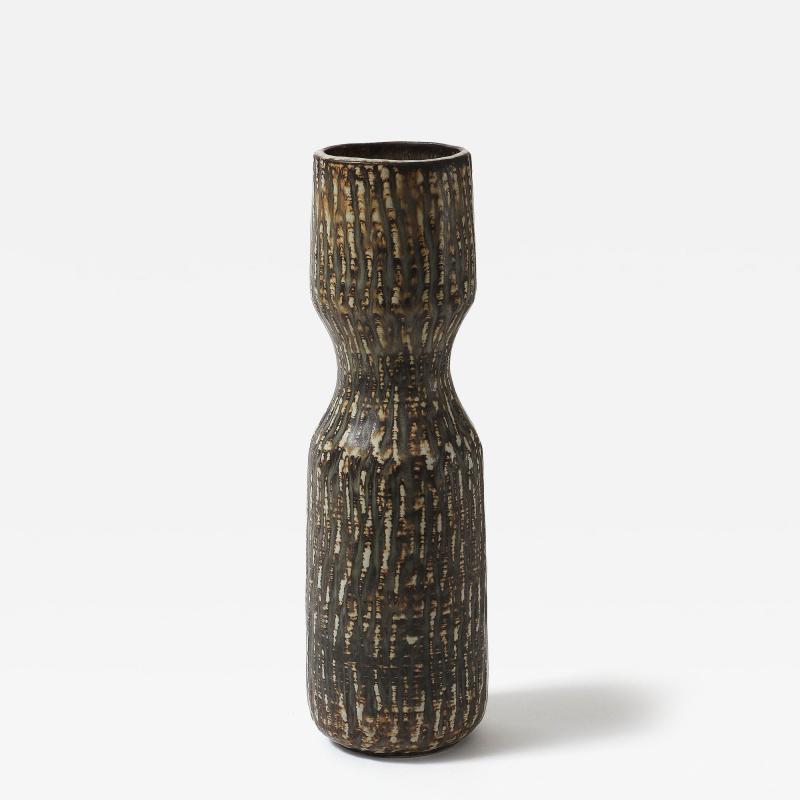 Gunnar Nylund Tiger Taup Glaze Stoneware Vase by Gunnar Nylund for Rorstrand